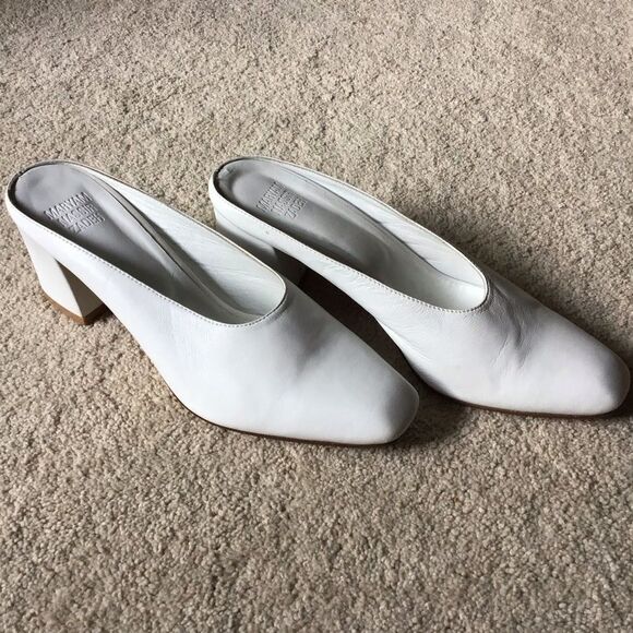 Maryam Nassir Zadeh White Mules Sleek Minimalist Design - Picture 2 of 12
